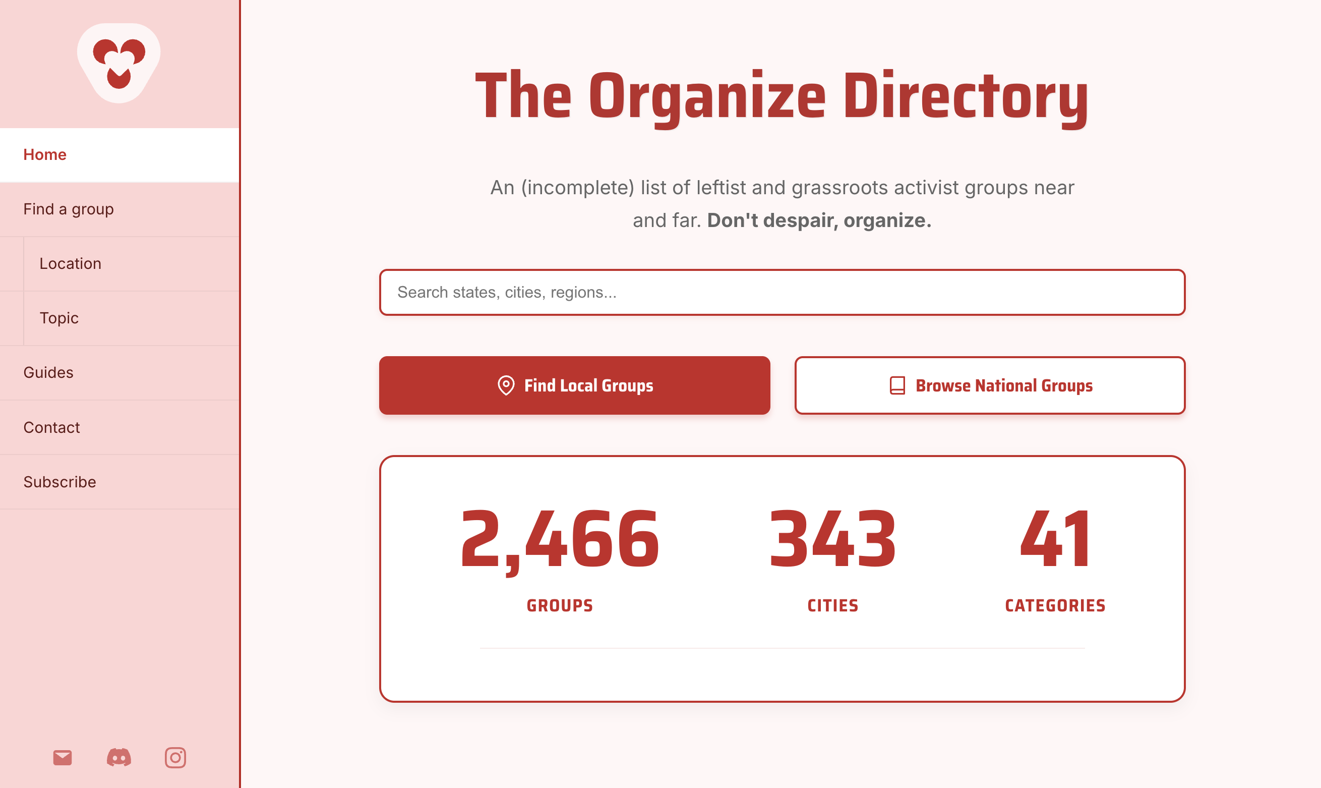 Organize.Directory Homepage