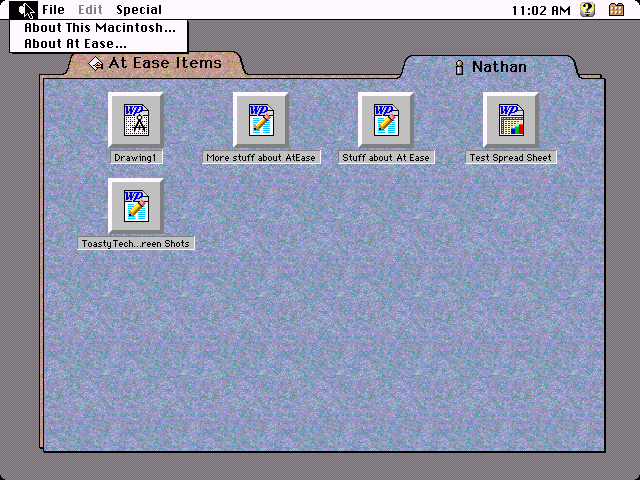 Apple At Ease simplified desktop